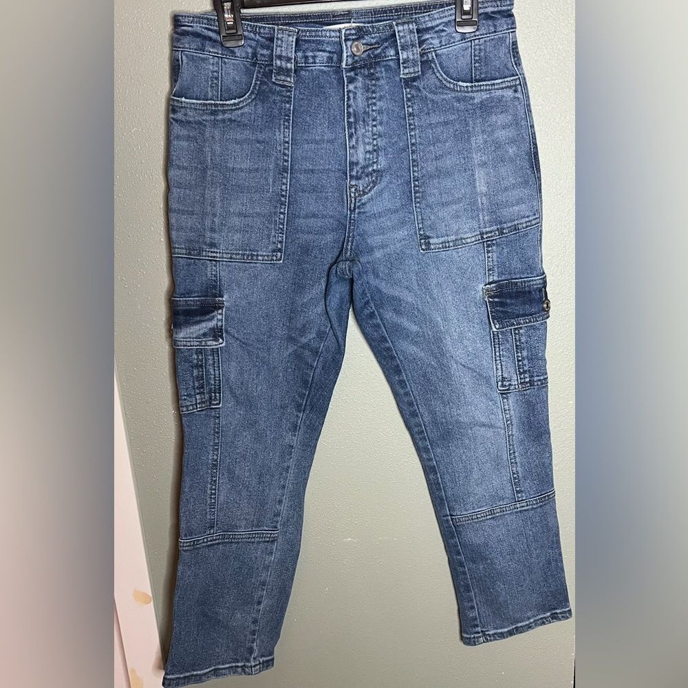 KanCan Avery Straight Cargo Denim Jeans Size 9